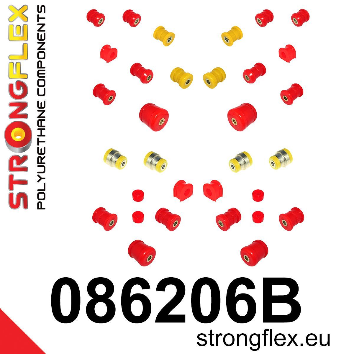 086206b-zestaw-zawieszenia 086206B: Комплект полиуретановых втулок подвески — изображение 1