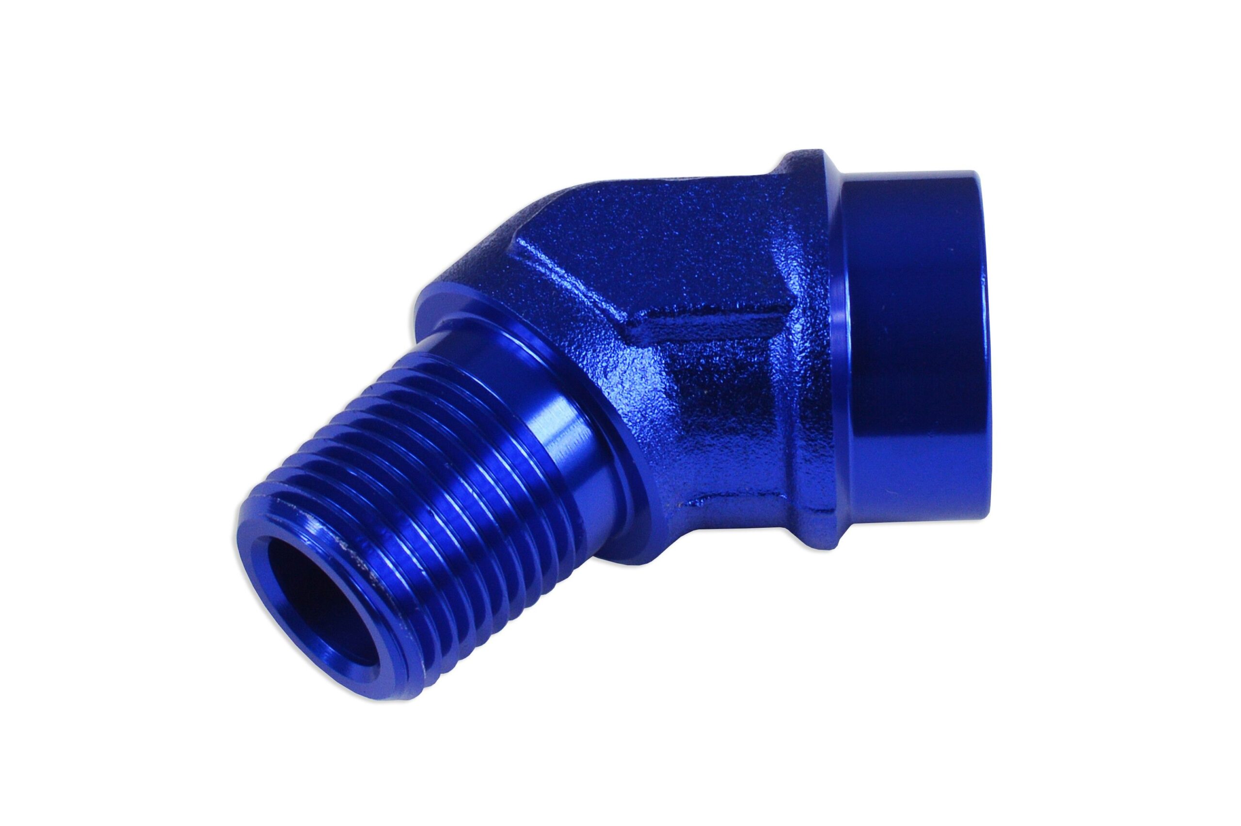 1-2-npt-45-nypel-adapter-zensko-meski-niebieski Переходник 1/2 NPT, 45-футовый шланговый фитинг с внутренней и наружной резьбой, синий — изображение 1