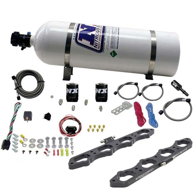 20956-15_l Система пластин с прямым портом Nitro Nitrous Express NX 20956-15 для двигателя Coyote с баллоном 15 фунтов — изображение 1