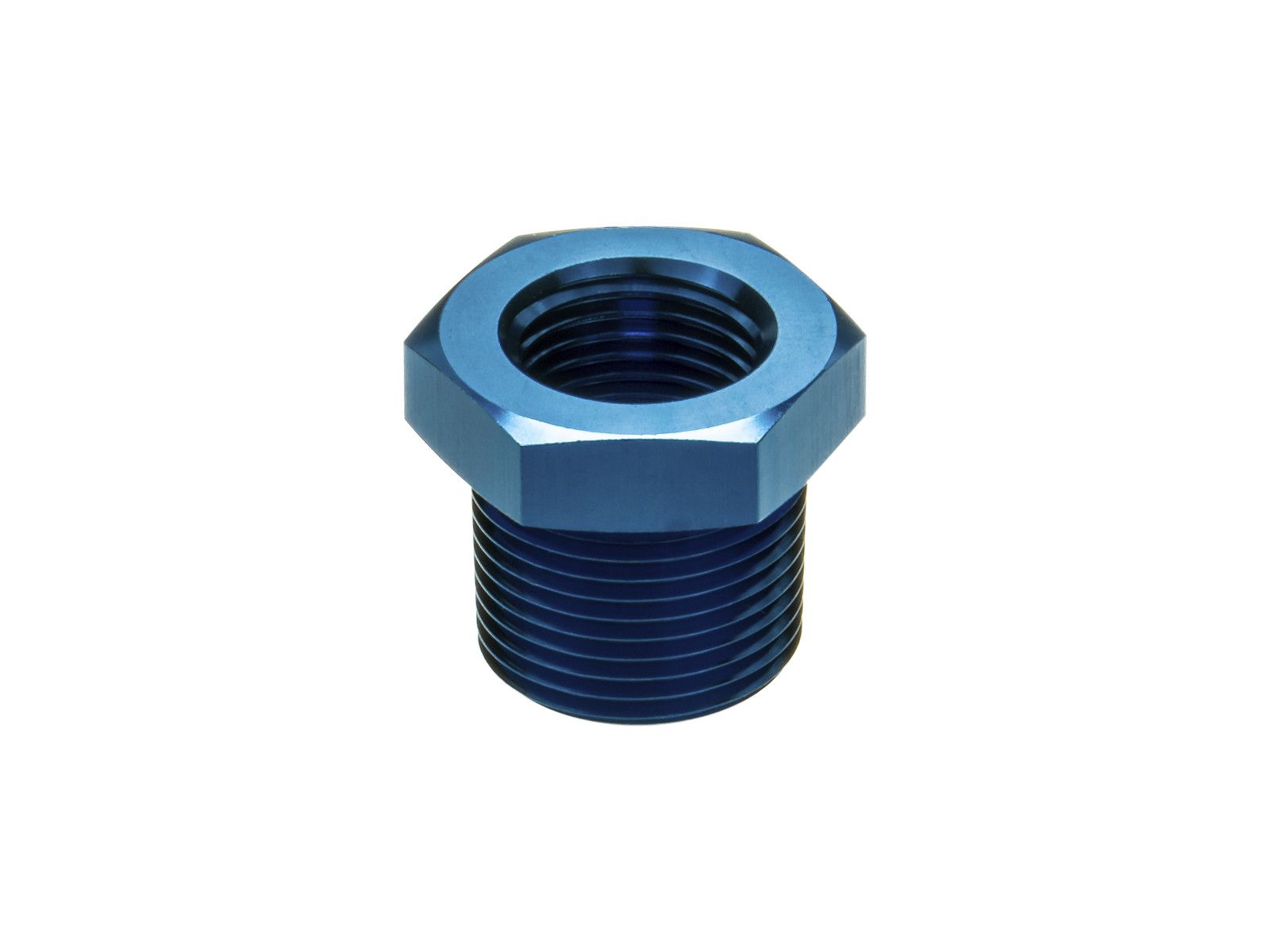 3-8-npt-1-4-npt-nypel-adapter-redukcyjny-prosty-mesko-zenski-niebieski Переходная втулка с внутренней резьбой от 3/8 NPT до внутренней резьбы 1/4 NPT Переходник для шланга, синий — изображение 1