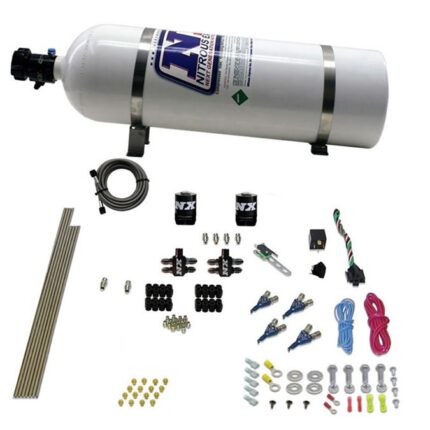 Комплект Nitrous Express NX 80004-15, 4-цилиндровый газ (100-150-200-250 л.с.) с баллоном 15 фунтов (6,8 кг)
