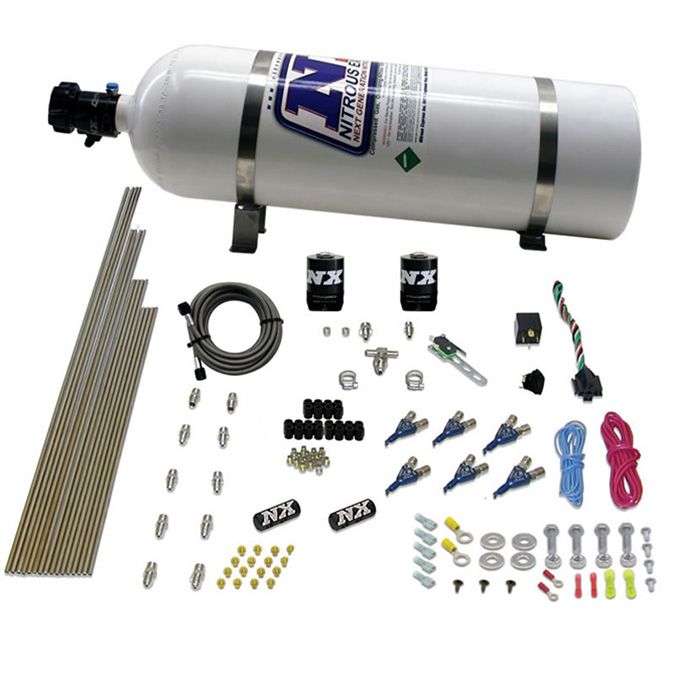 80006efi-15_l Прямой порт Nitrous Express NX 80006EFI-15, 6-цилиндровый бензиновый двигатель EFI (150–375 л.с.) — изображение 1