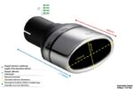 Универсальный глушитель выхлопной трубы Наконечник овальный 120×80 мм Длина 80 мм Монтажный диаметр 50 мм — изображение 2