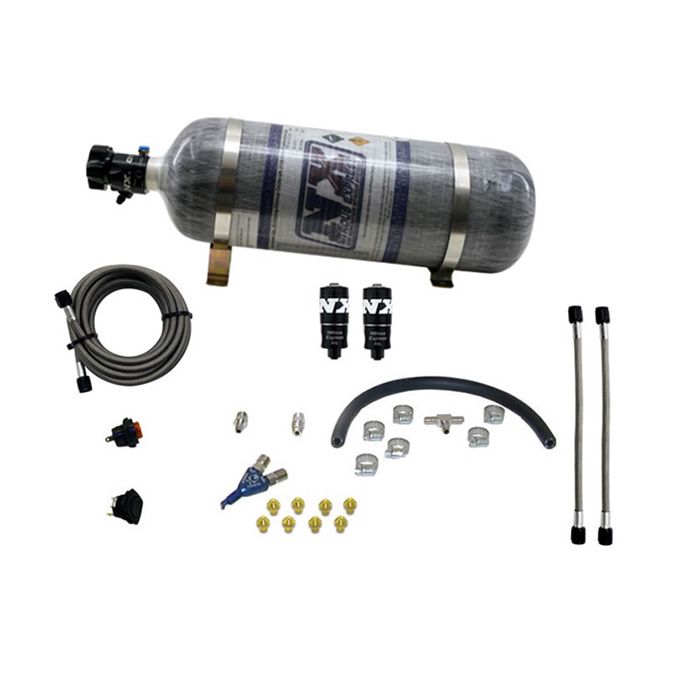 USA-NX-20001-12 Система EFI Piranha с одним соплом, 35-50-75 л.с. с баллоном с углекислым газом 12 фунтов Nitrous Express NX 20001-12 — изображение 1