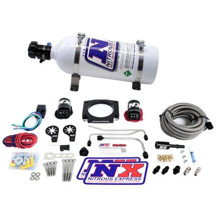 Система Hardline с одинарной подачей 90 мм и баллоном 5 фунтов (50–400 л.с.) Nitrous Express NX 20934S-05 LS