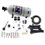 4150 Обычная система тарелок Alcohol Pro-Power 100–500 л.с. с баллоном 10 фунтов Nitrous Express NX 50045-10