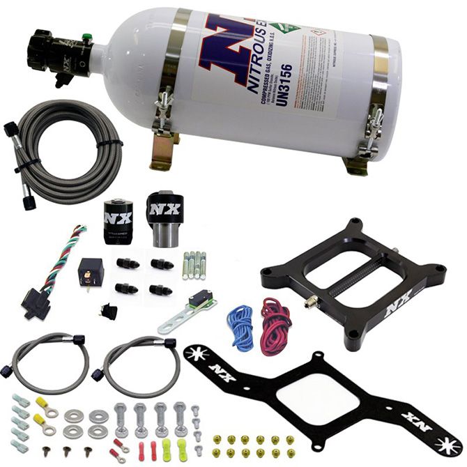 USA-NX-55040-10 4150 RNC Стандартная пластинчатая система, 300–650 л.с. с баллоном Nitrous Express NX 55040-10 емкостью 10 фунтов — изображение 1
