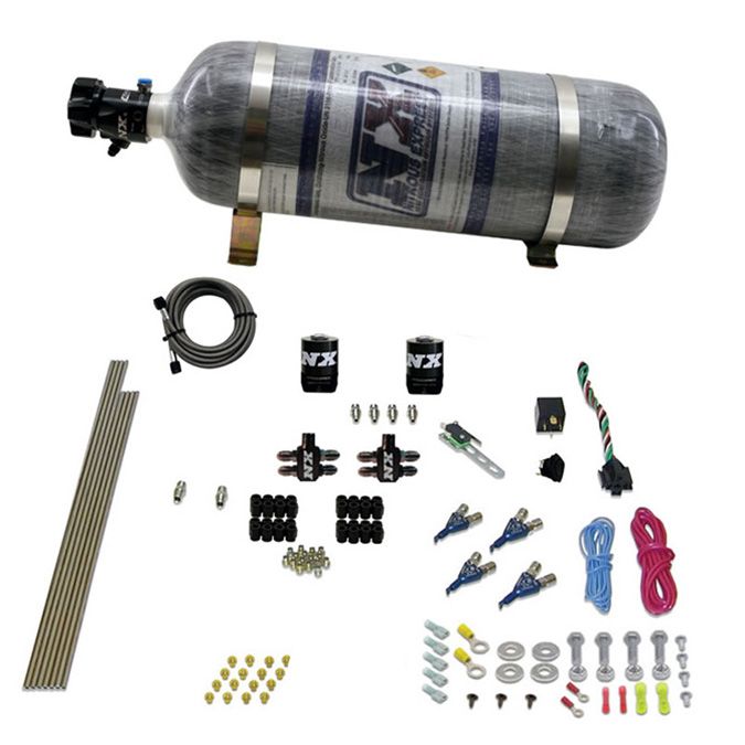 USA-NX-80004-12 4-цилиндровый газовый двигатель с прямым портом, 100-150-200-250 л.с. с баллоном с углекислым газом 12 фунтов Nitrous Express NX 80004-12 — изображение 1