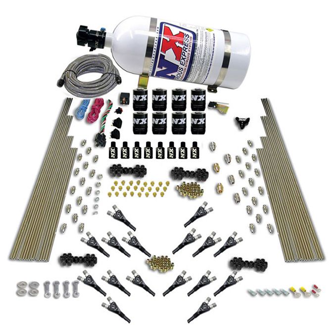 USA-NX-90008-15 Двухступенчатый двигатель Shark 16 Nzls 200–1200 л.с. с баллоном Nitrous Express NX 90008-15 емкостью 15 фунтов — изображение 1
