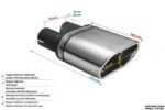 Универсальный глушитель выхлопной трубы Наконечник овальный 145×75 мм Длина 140 мм Монтажный диаметр 50 мм — изображение 2