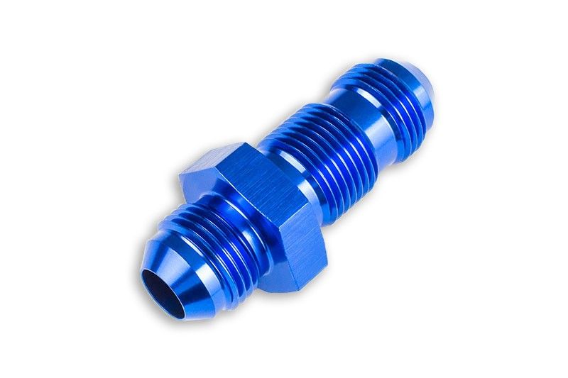 an4-jic-nypel-adapter-grodziowy-prosty-niebieski Переходник AN4 JIC, прямой штуцер для шланга с наружной резьбой, синий — изображение 1