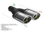 Универсальный глушитель выхлопной трубы Наконечник овальный 95×65 мм Длина 200 мм Монтажный диаметр 50 мм — изображение 2