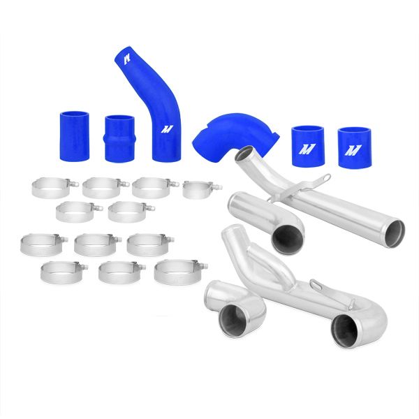 mishimoto-mitsubishi-lancer-evolution-x-intercooler-pipe-kit-2008-2015-blue-hoses Комплект трубок интеркулера Mishimoto MMICP-EVO-10BL для Mitsubishi Lancer Evolution X 08-15, синие шланги — изображение 1