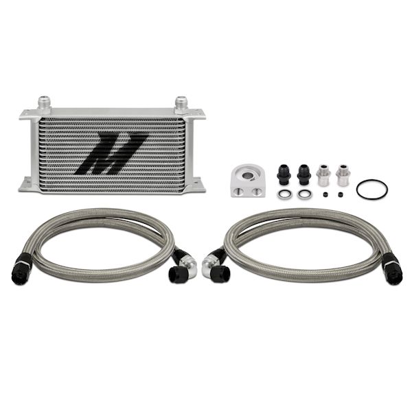 mishimoto-universal-19-row-oil-cooler-kit-silver Mishimoto MMOC-UL Универсальный 19-рядный комплект масляного радиатора, серебристый — изображение 1