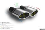 Универсальный глушитель выхлопной трубы Наконечник овальный 95×65 мм Длина 120 мм Монтажный диаметр 55 мм — изображение 2