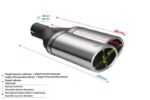 Универсальный глушитель выхлопной трубы Наконечник овальный 220×80 мм Длина 220 мм Монтажный диаметр 60 мм — изображение 2