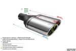 Универсальный глушитель выхлопной трубы Наконечник овальный 220×80 мм Длина 220 мм Монтажный диаметр 55 мм — изображение 2