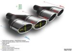 Универсальный глушитель выхлопной трубы, наконечник овальный 95×65 мм, длина 200/180 мм, монтажный диаметр 45 мм — изображение 2