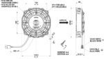 Вентилятор охлаждения радиатора осевого всасывания SPAL 12V VA22-AP11/C-50A (167 MM) — изображение 2