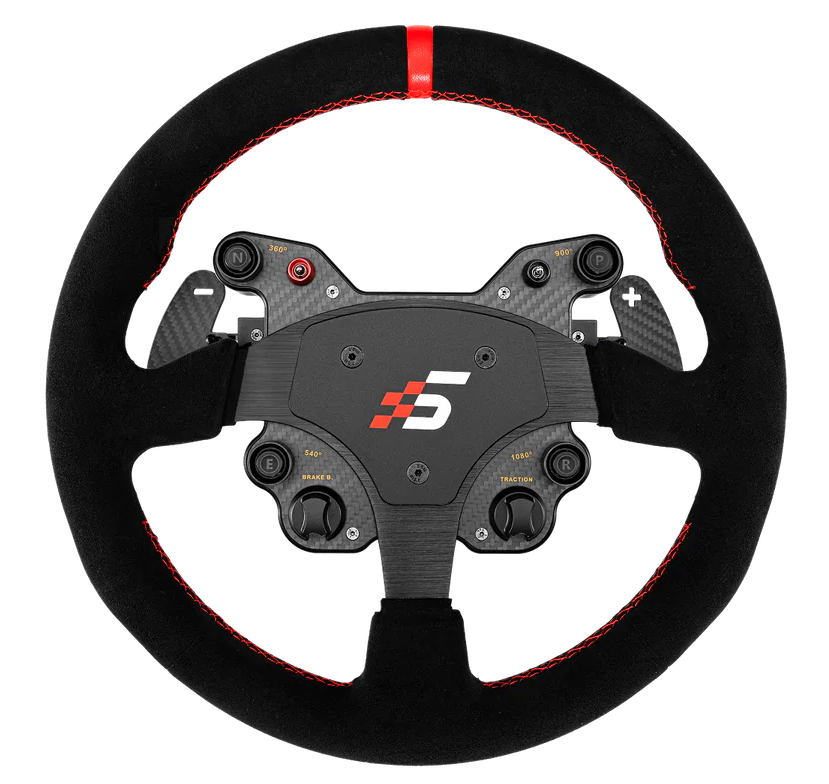 GT1-SR-Suede-11-12 GT1 Замшевое рулевое колесо типа R, 330 мм, SIMAGIC, подрулевые лепестки, симулятор Simracing — изображение 1
