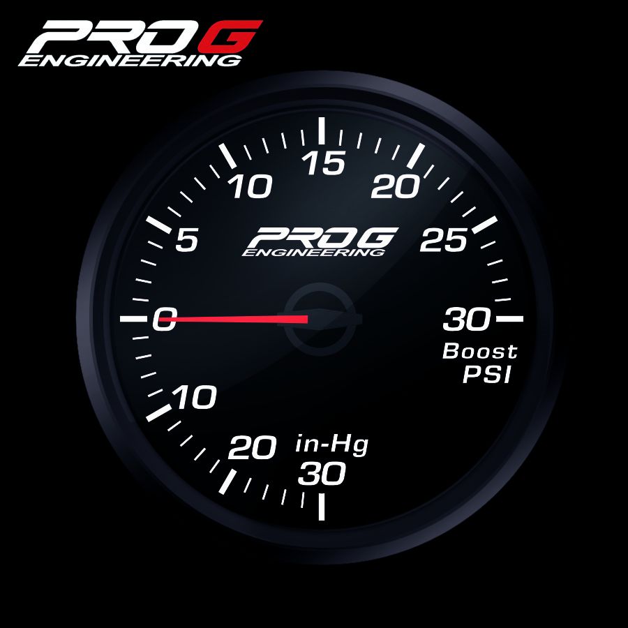 wskaznik-pro-g-race-series-rc-doladowania-boost-30-psi-white-60mm Радиоуправляемый манометр Pro G Race Series, наддув 30 PSI, БЕЛЫЙ, 60 мм — изображение 1