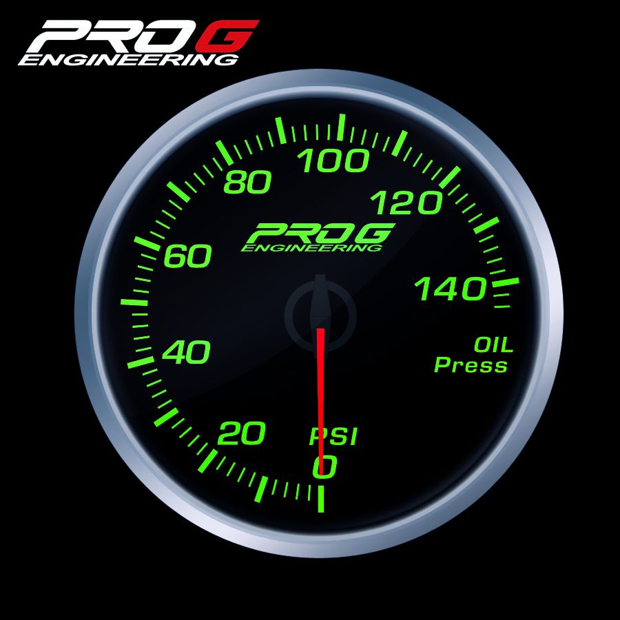 wskaznik-pro-g-race-series-rs-cisnienia-oleju-psi-green-52mm Манометр RS Pro G Race Series, давление масла PSI GREEN 52 мм — изображение 1