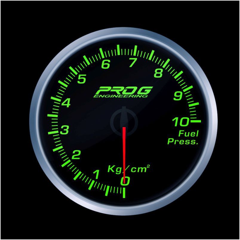 wskaznik-pro-g-race-series-rs-cisnienia-paliwa-kg-cm2-green-60mm Датчик RS Pro G Race Series, давление топлива кг/см2 ЗЕЛЕНЫЙ 60 мм — изображение 1
