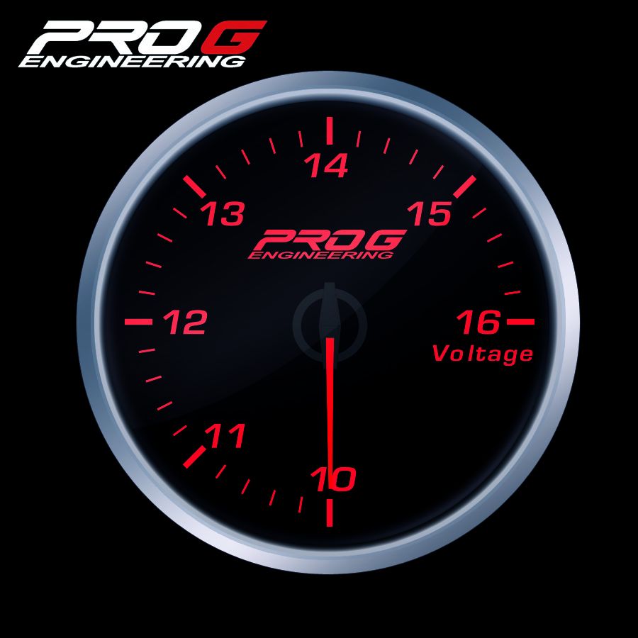wskaznik-pro-g-race-series-rs-woltomierz-red-52mm Датчик RS серии Pro G Race, напряжение КРАСНЫЙ, 52 мм — изображение 1