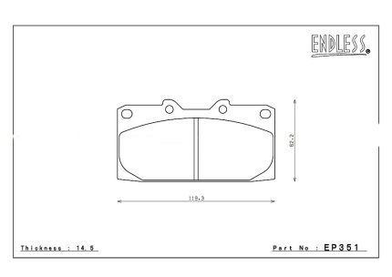 ENDLESS EP351MA46B Колодки передние тормозные SUBARU IMPREZA WRX (GDA)/NISSAN S13/S14