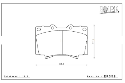 ENDLESS EP358N38SP Колодки передние тормозные TOYOTA LANDCRUISER 100 HDJ101K/UZJ100W