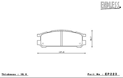ENDLESS EP223S91F Колодки задние тормозные SUBARU IMPREZA/RS/WRX STI/GC8/GF8 WRX STi/LEGACY TURB/GT