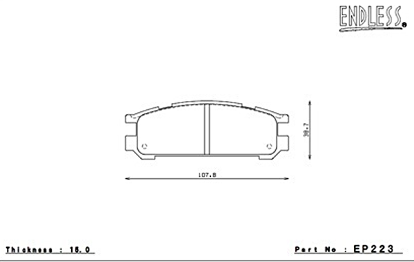 136297_Udes_223 ENDLESS EP223S91F Колодки задние тормозные SUBARU IMPREZA/RS/WRX STI/GC8/GF8 WRX STi/LEGACY TURB/GT — изображение 1