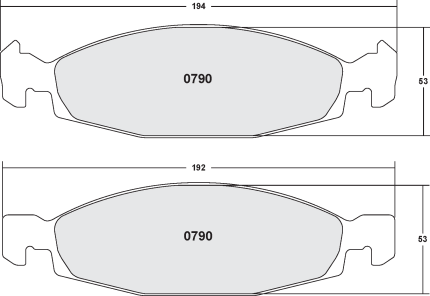 PFC 0790.22 Колодки тормозные Z-RATED Jeep Grand Cherokee 99-02 с передним суппортом ATE