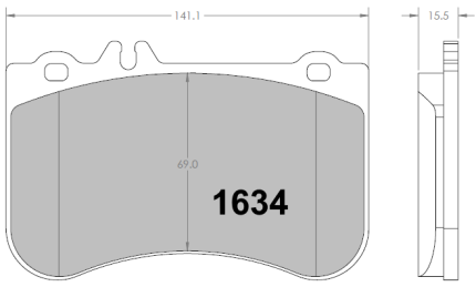 PFC 1634.01.00.44 Колодки передние тормозные RACE 01 CMPD MERCEDES-Benz A45S W176 / CLA45 C117 / X117/SLC R172