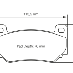 PAGID 4349-RST3 Колодки передние тормозные RST3 LOTUS Exige V6 Sport 360 Cup/AP Racing CP7600 D46