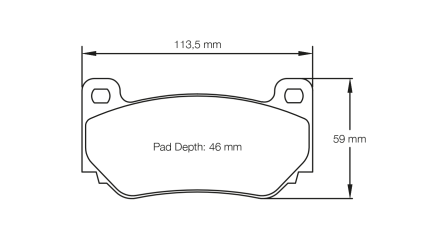 PAGID 4349-RST3 Колодки передние тормозные RST3 LOTUS Exige V6 Sport 360 Cup/AP Racing CP7600 D46