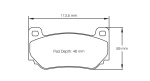 PAGID 4349-RS14 Колодки передние тормозные RS14 LOTUS Exige V6 Sport 360 Cup/AP Racing CP7600 D46