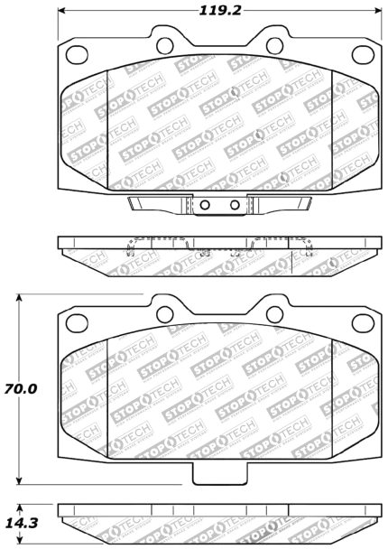 STOPTECH 309.11820 Передние спортивные тормозные колодки с шайбами и фурнитурой SUBARU Impreza 2006-2007