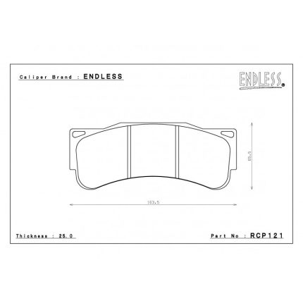 ENDLESS RCP121ME20 Тормозные колодки 25 мм, 6-поршневой суппорт Endless EC6404F02, EC6404FN