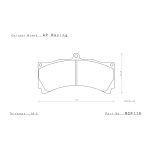Тормозные колодки ENDLESS RCP116N35S 18 мм для суппорта AP Racing CP6750/5060 (18 мм)/5570 (17 мм) RD51 — изображение 2