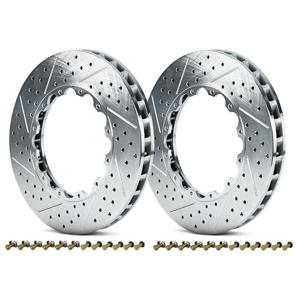 girodisc-brake-rotors-rings-straight-slotted-cross-drilled GIRODISC D2-045D Комплект запасных колец задних тормозных дисков с прямыми прорезями и поперечными отверстиями 295x10 мм — изображение 1
