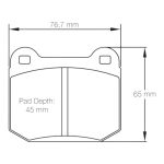 Задние тормозные колодки PAGID 1587-RSL29 для SUBARU STI 03-16 / MITSUBISHI EVO 5-9 / NISSAN 350Z / AP Racing CP5119 D50 — изображение 2
