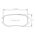PAGID 4929-CUP01 Задние тормозные колодки для PORSCHE 991 GT3 Cup / Cayman GT4 Clubsport (тормоза PFC 28/26 мм) — изображение 2