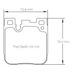 PAGID 4933-RSL29 Задние тормозные колодки для BMW M2 (F87) / M3 (F80) / M4 (F82) Железные тормоза — изображение 2