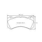 Передние тормозные колодки PAGID 8081-RSL1 для NISSAN GT-R (R35) / Audi RS6 (C6) / Alcon RC6 / Brembo XA5.71.xx 6-поршневые керамические тормоза — изображение 2
