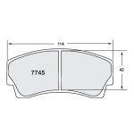 PFC 7745.11.16.44 Колодки задние тормозные Race 11 CMPD 16 мм для SUBARU Impreza STi — изображение 2