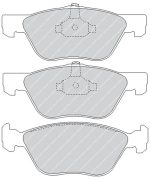 Передние тормозные колодки FERODO FCP1052R DS3000 для ALFA ROMEO GT (937)/147 (937)/156 (932)/GTV